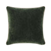 May Accent Throw Pillow, 18in Stonewashed Forest Green Cotton Velvet
