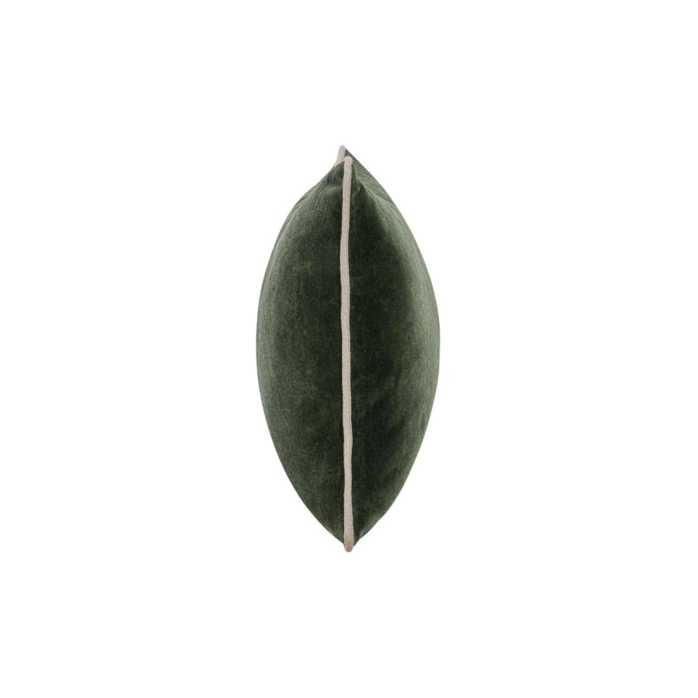 May Lumbar Accent Pillow 14 x 20 Stonewash Forest Green Cotton Velvet BM331671