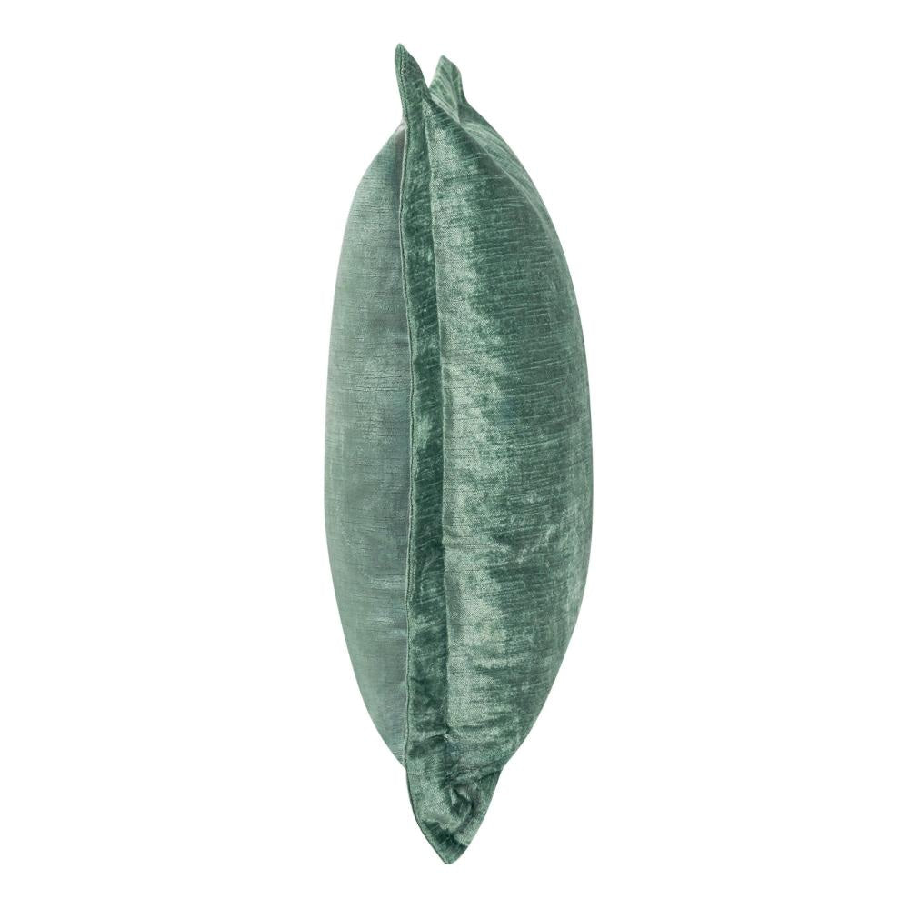 Brad Accent Throw Pillow Square 22 Inch Textured Green Rayon Velvet BM331672