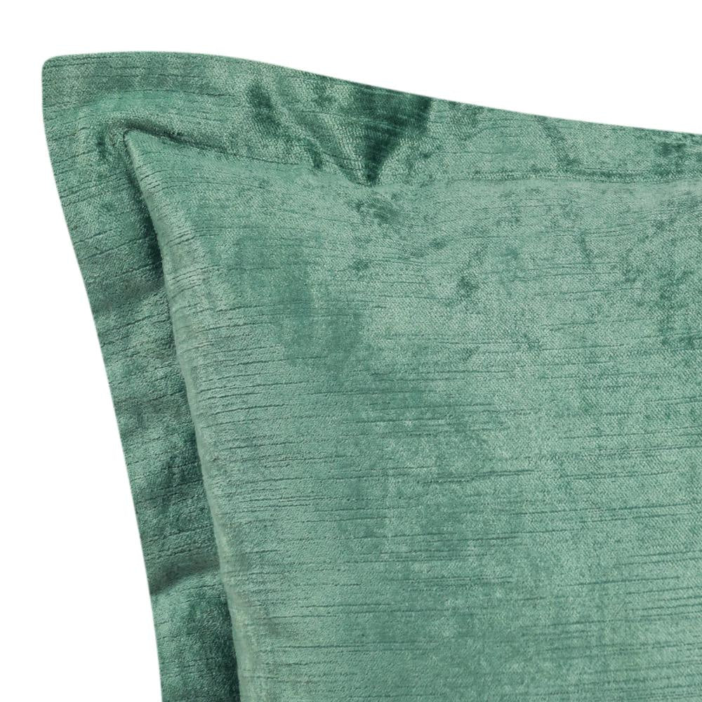 Brad Accent Throw Pillow Square 22 Inch Textured Green Rayon Velvet BM331672