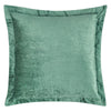 Brad Accent Throw Pillow, Square 22 Inch, Textured Green Rayon Velvet