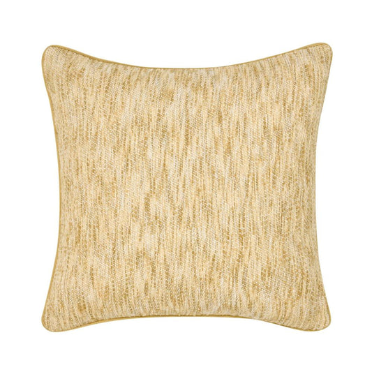 Avu Accent Throw Pillow, Square 22 Inch Yellow and White Woven Texture