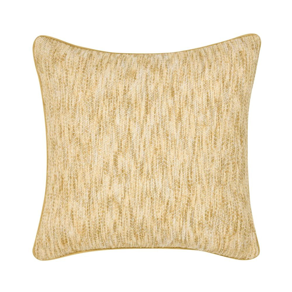 Avu Accent Throw Pillow, Square 22 Inch Yellow and White Woven Texture