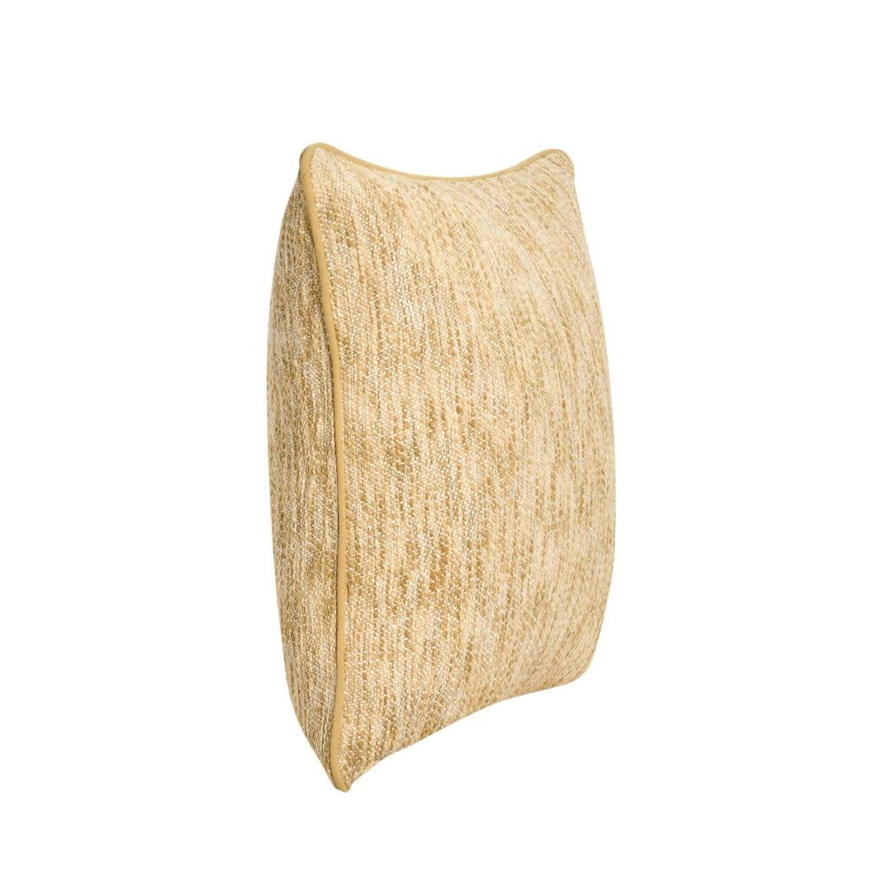 Avu Accent Throw Pillow Square 22 Inch Yellow and White Woven Texture BM331674