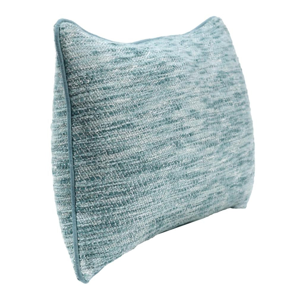 Avu Lumbar Accent Throw Pillow 14x26 Woven Texture Blue and White