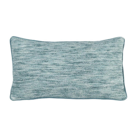 Avu Lumbar Accent Throw Pillow, 14x26, Woven Texture, Blue and White