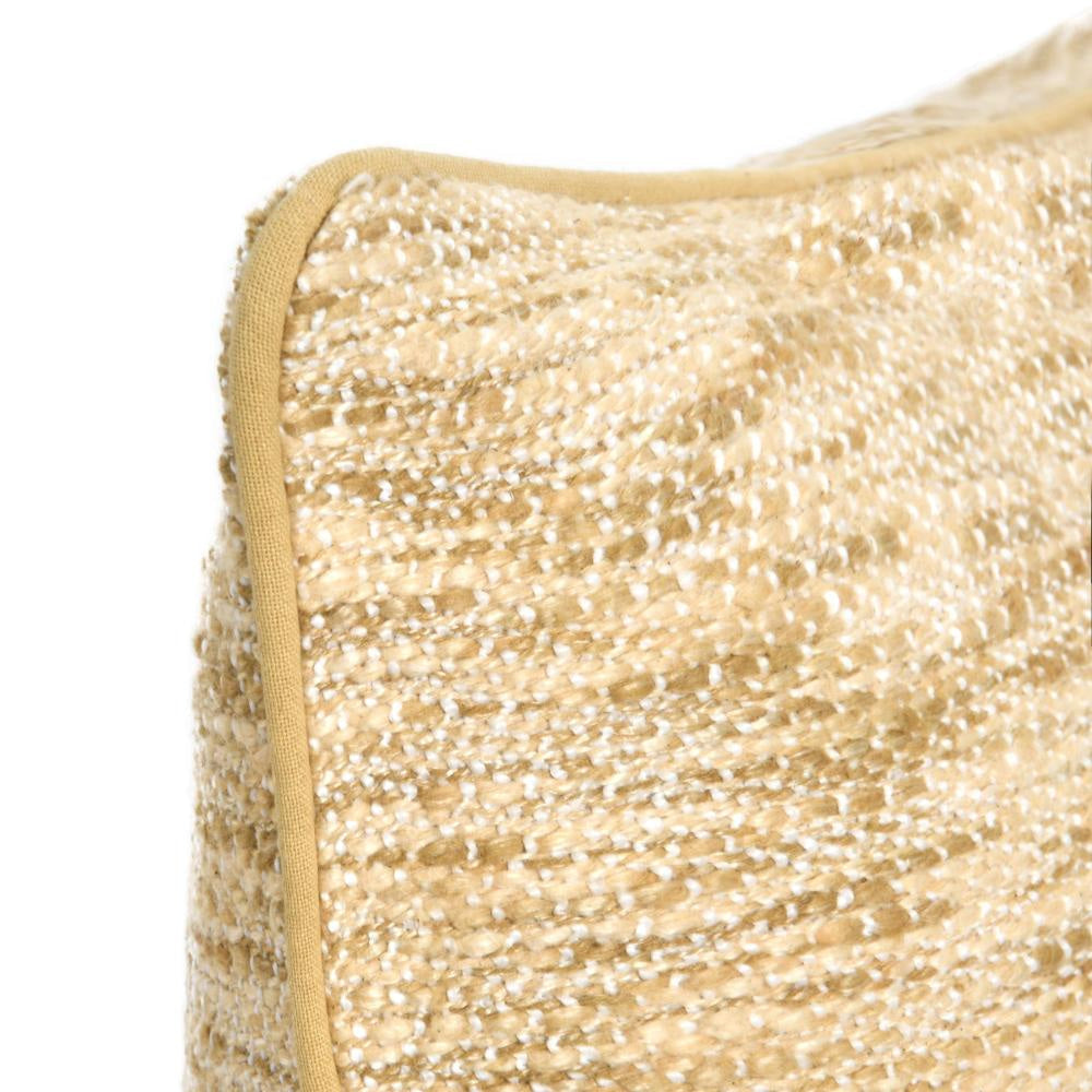 Avu Lumbar Accent Throw Pillow 14x26 Yellow and White Woven Texture