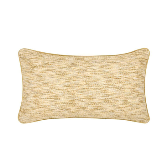 Avu Lumbar Accent Throw Pillow, 14x26 Yellow and White Woven Texture