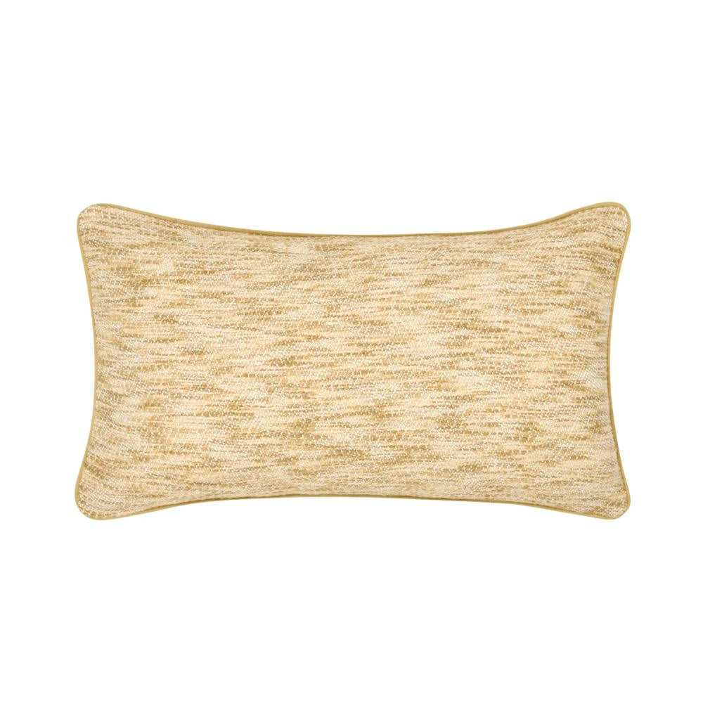 Avu Lumbar Accent Throw Pillow, 14x26 Yellow and White Woven Texture