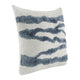 Poll Square Accent Throw Pillow 22 Inch Down Fill Blue Ivory Linen