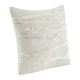 Poll Square Accent Throw Pillow 22 Inch White and Ivory Belgian Linen