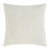 Poll Square Accent Throw Pillow 22 Inch White and Ivory Belgian Linen