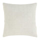Poll Square Accent Throw Pillow 22 Inch White and Ivory Belgian Linen