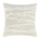 Poll Square Accent Throw Pillow, 22 Inch White and Ivory Belgian Linen