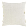 Poll Square Accent Throw Pillow 22 Inch Green and Ivory Belgian Linen