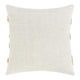 Poll Square Accent Throw Pillow 22 Inch Green and Ivory Belgian Linen