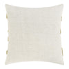 Poll Square Accent Throw Pillow 22 Inch Green and Ivory Belgian Linen
