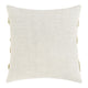 Poll Square Accent Throw Pillow 22 Inch Green and Ivory Belgian Linen
