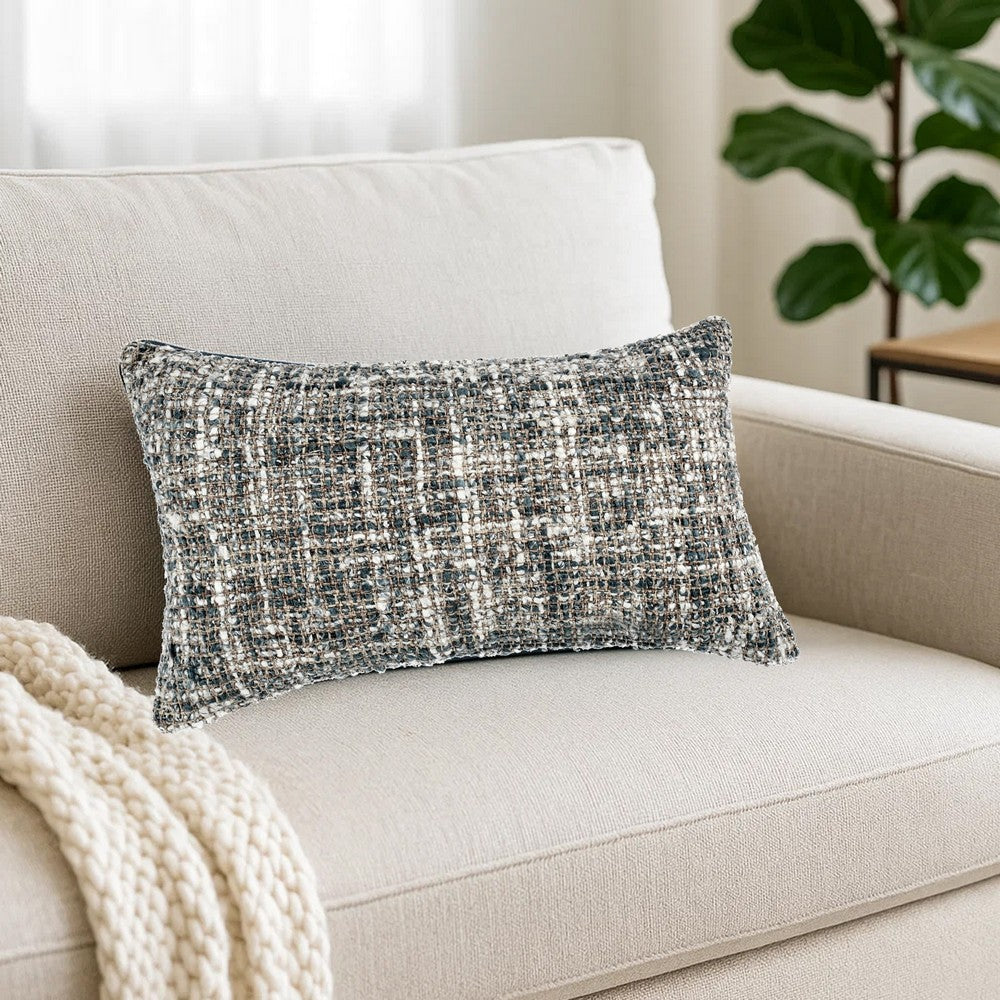 Ivy Lumber Accent Throw Pillow, 14 x 26 Woven Cotton Blend, Black