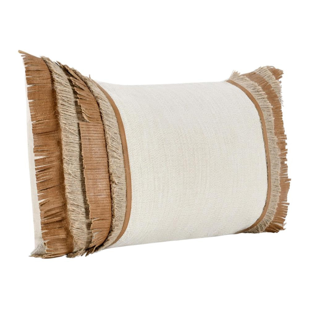 Lumbar Accent Throw Pillow 14 x 26 Chestnut Brown Woven Cotton BM331682