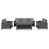 Ashley Oati 4pc Outdoor Sofa Coffee Table Chairs Gray Resin Wicker Nuvella BM331690
