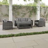 Ashley Oati 4pc Outdoor Sofa, Coffee Table, Chairs, Gray Resin Wicker Nuvella