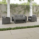 Ashley Oati 4pc Outdoor Sofa, Coffee Table, Chairs, Gray Resin Wicker Nuvella