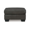 Ashley Limu Ottoman 23x30 Inch Corner Block Classic Gray Faux Leather