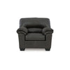 Ashley Limu Accent Armchair Plush Pillow Arms Rich Gray Faux Leather
