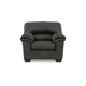Ashley Limu Accent Armchair Plush Pillow Arms Rich Gray Faux Leather