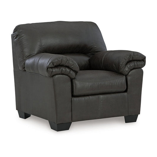 Ashley Limu Accent Armchair, Plush Pillow Arms, Rich Gray Faux Leather