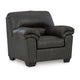 Ashley Limu Accent Armchair, Plush Pillow Arms, Rich Gray Faux Leather