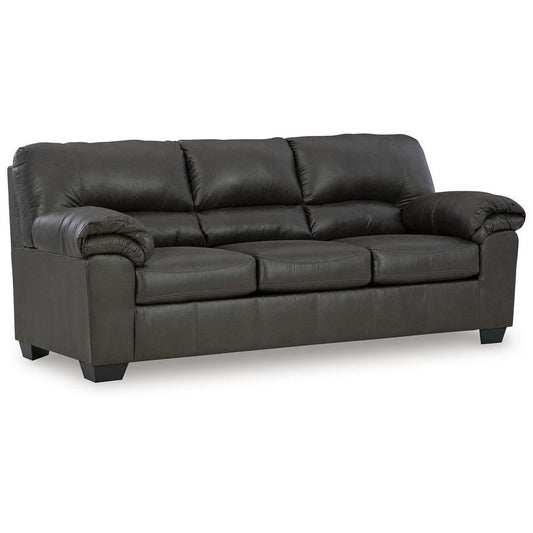 Ashley Limu Sofa, 90 Inch, Soft Pillow Top Armrests, Rich Gray Faux Leather