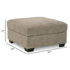 Ashley Croi Ottoman 36 Inch Hidden Storage with Cup Holders Taupe Gray BM331705