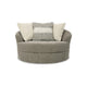 Ashley Croi Oversize Swivel Accent Chair 56 Inch Taupe Gray 3 Pillows BM331706