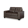 Ashley Barl Loveseat Modern 62 Inch Soft Tufted Dark Brown Faux Leather BM331709