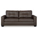 Ashley Barl Sofa Modern Style 85 Inch Soft Tufted Dark Brown Faux Leather BM331710