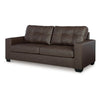 Ashley Barl Sofa Modern Style 85 Inch Soft Tufted Dark Brown Faux Leather BM331710
