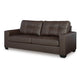 Ashley Barl Sofa Modern Style 85 Inch Soft Tufted Dark Brown Faux Leather BM331710