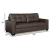 Ashley Barl Sofa Modern Style 85 Inch Soft Tufted Dark Brown Faux Leather BM331710