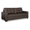 Ashley Barl Sofa, Modern Style 85 Inch Soft Tufted Dark Brown Faux Leather