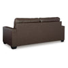 Ashley Barl Sofa Sleeper Queen Size Pull Out Bed Rich Brown Faux Leather