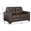 Ashley Barl Sofa Sleeper Queen Size Pull Out Bed Rich Brown Faux Leather