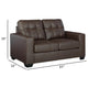 Ashley Barl Sofa Sleeper Queen Size Pull Out Bed Rich Brown Faux Leather