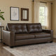 Ashley Barl Sofa Sleeper, Queen Size Pull Out Bed, Rich Brown Faux Leather