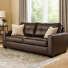 Ashley Barl Sofa Sleeper, Queen Size Pull Out Bed, Rich Brown Faux Leather