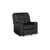 Ashley Barl Manual Recliner Chair, 35 Inch Tufted Rich Black Faux Leather