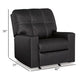 Ashley Barl Manual Recliner Chair 35 Inch Tufted Rich Black Faux Leather