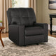 Ashley Barl Manual Recliner Chair, 35 Inch Tufted Rich Black Faux Leather