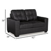 Ashley Barl Loveseat Modern 62 Inch Soft Tufted Rich Black Faux Leather BM331713